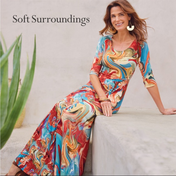 Soft Surroundings Dresses Soft Surroundings 34 Sleeve Maxi Dress